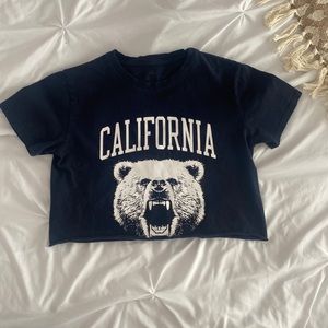 Navy blue California cropped tee